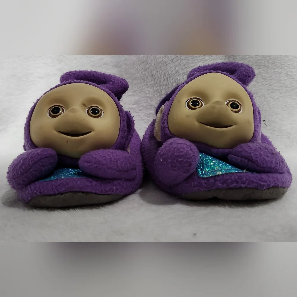Vintage Purple Teletubbies House Shoes Slippers Toddler Medium 7-8